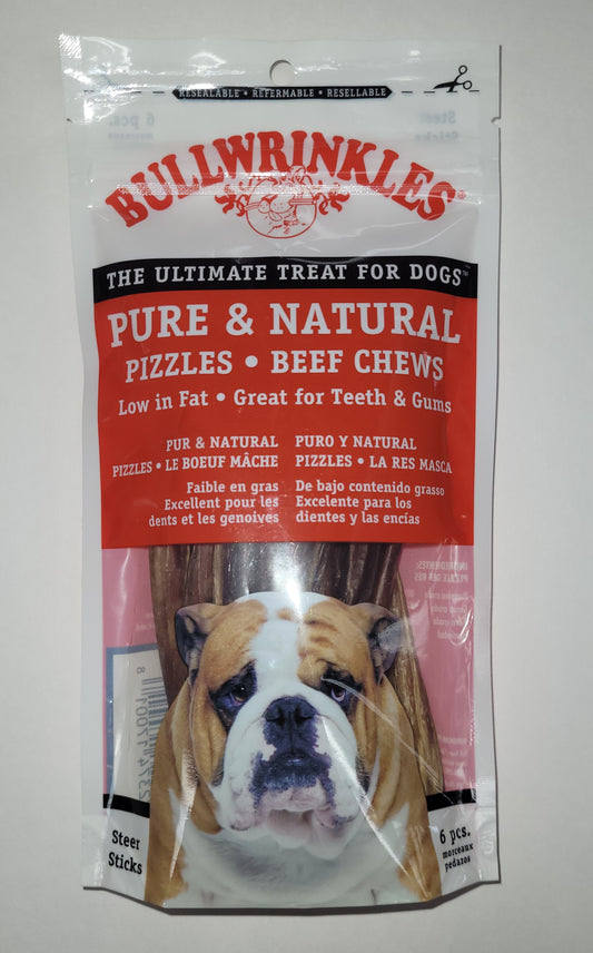 Bullwrinkles Beef Chews 5" Reg 6pk