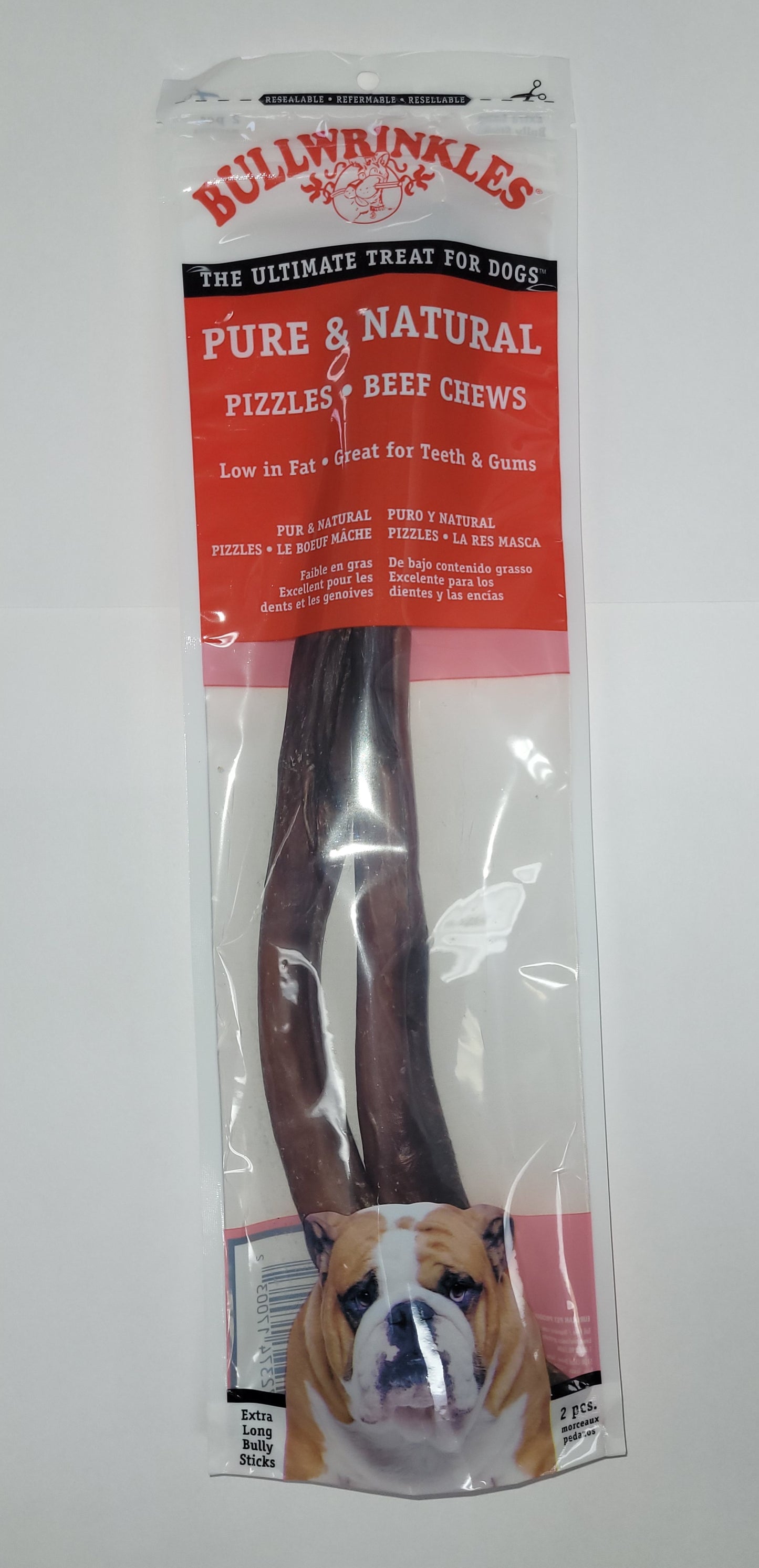Bullwrinkles Beef Chews 12" Large 2pcs