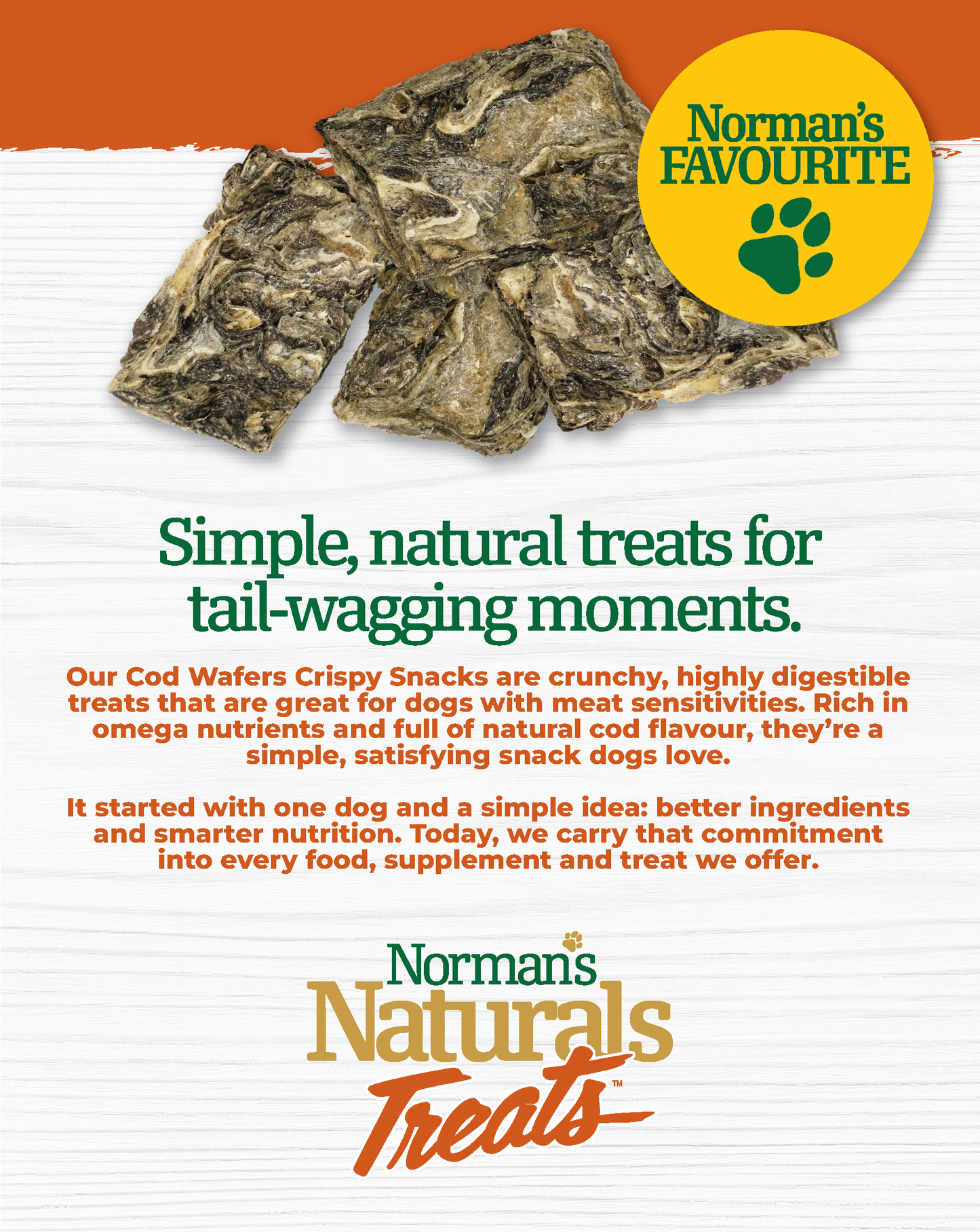 Norman's Naturals™ Treats Cod Wafers 200gm
