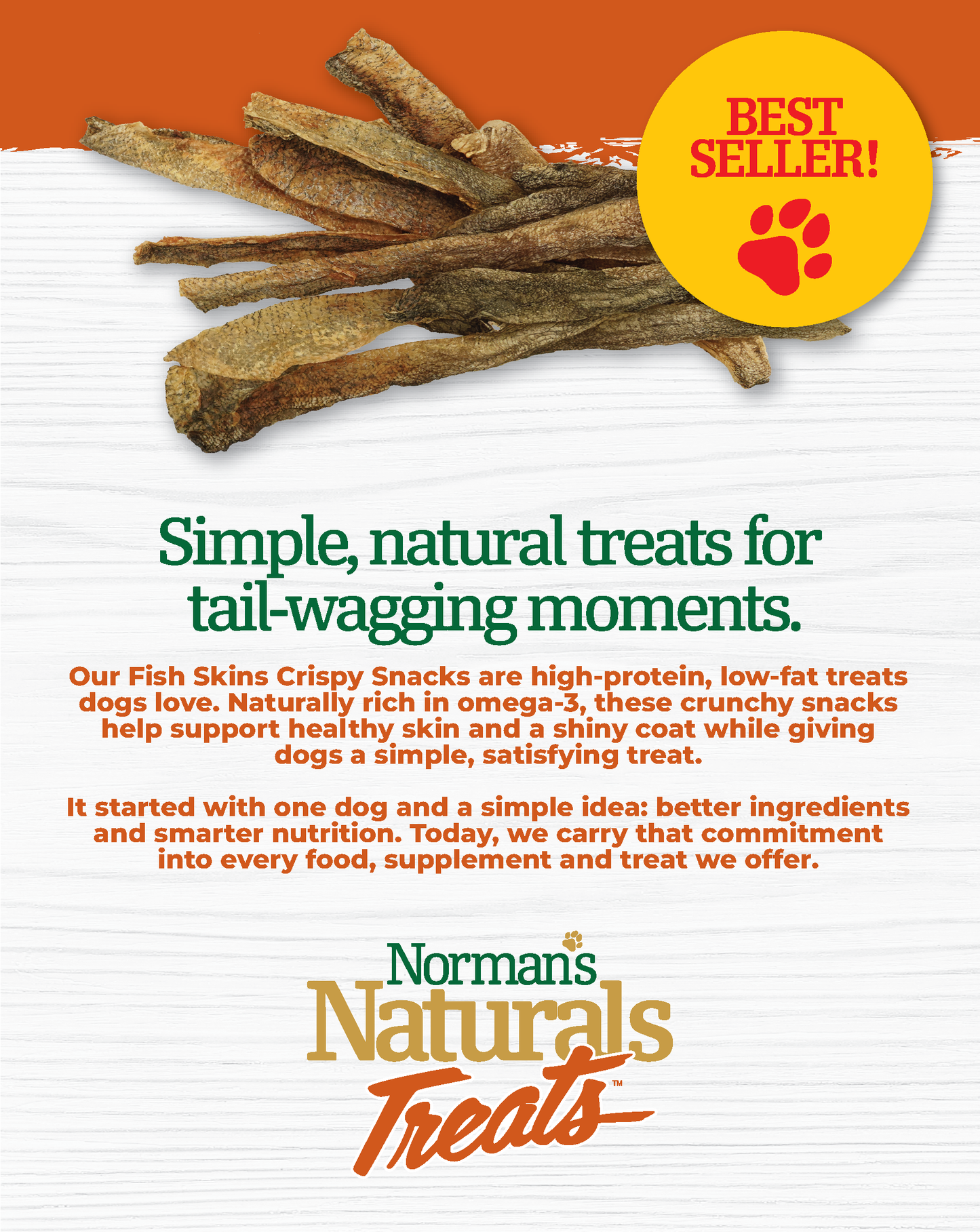 Norman's Naturals™ Treats Fish Skins 200gm