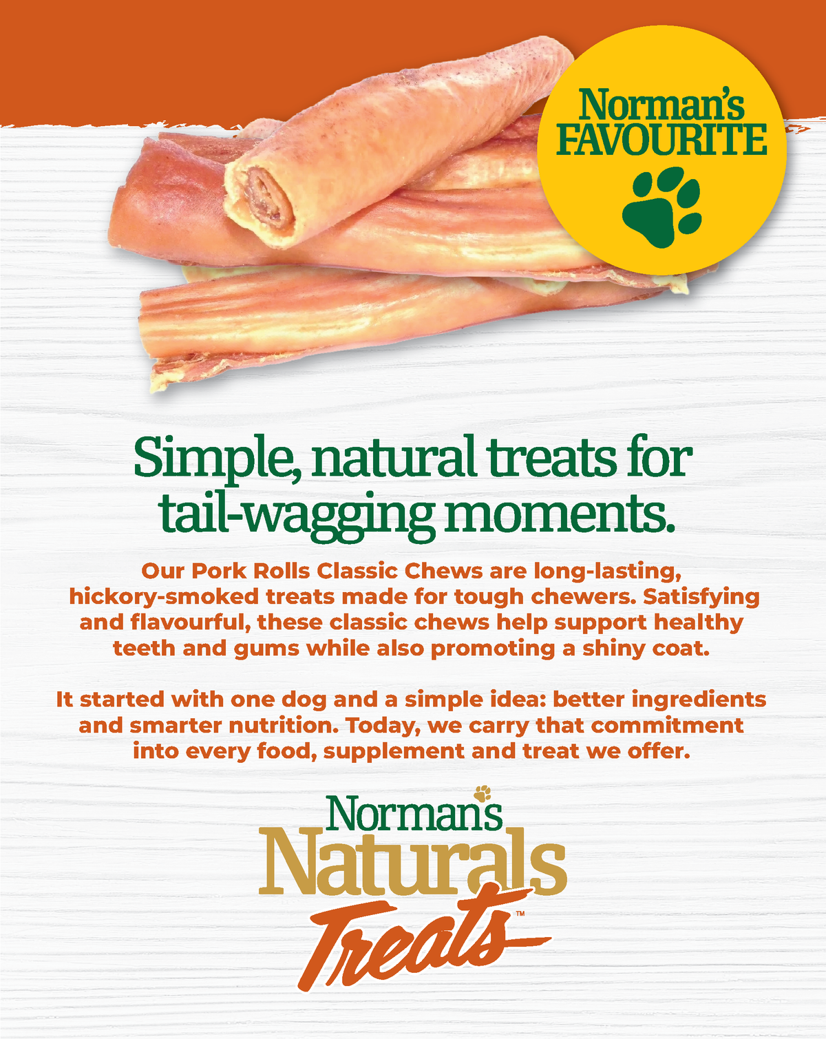 Norman's Naturals™ Treats Pork Roll - Large (1ct)